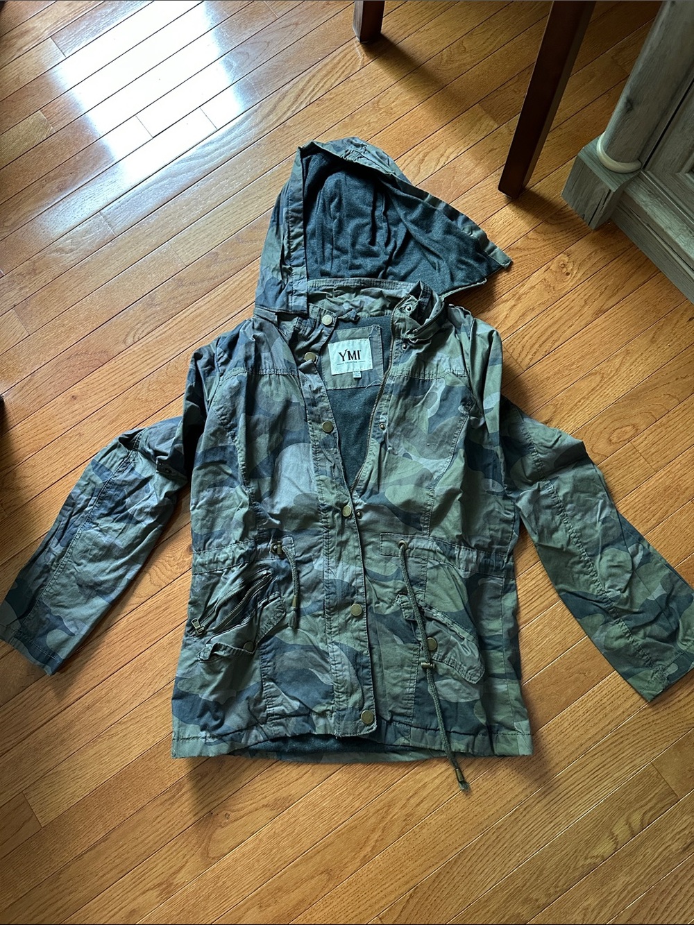 YMI Women's Hooded Camo Jacket - Green & Olive